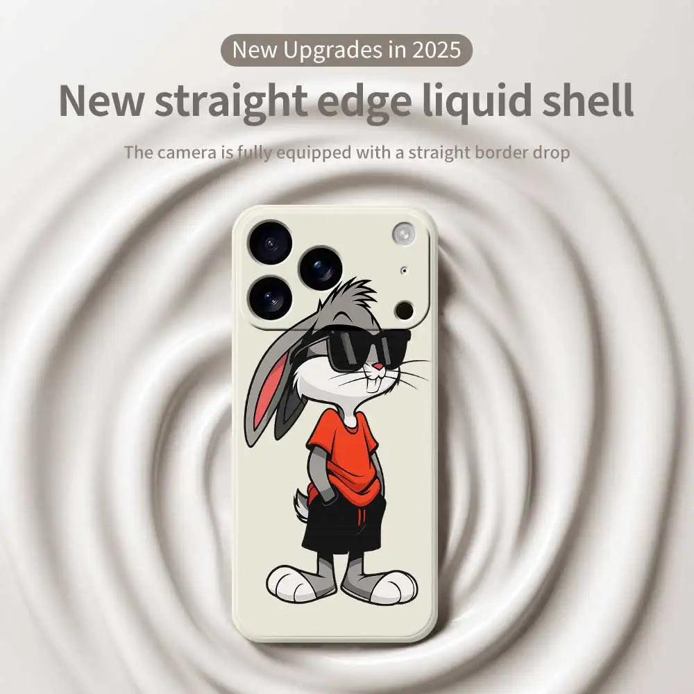 Cool Rabbit Phone Case For iPhone 17 Pro Max 17 Air 16 15 14 Plus 13 12 11 Pro Max XS Max XR 7 8 Plus 16E Silicone Soft Cover
