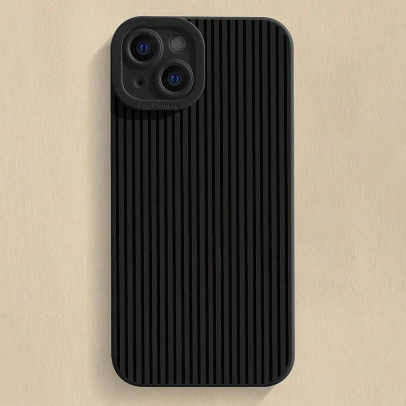 Pink Striped Painted Anti-Drop Phone Case For iPhone 11 12 13 14 15 16 17 Pro Max XS XR X 7 8 Plus 16E 17 Air Candy Bumper Cover