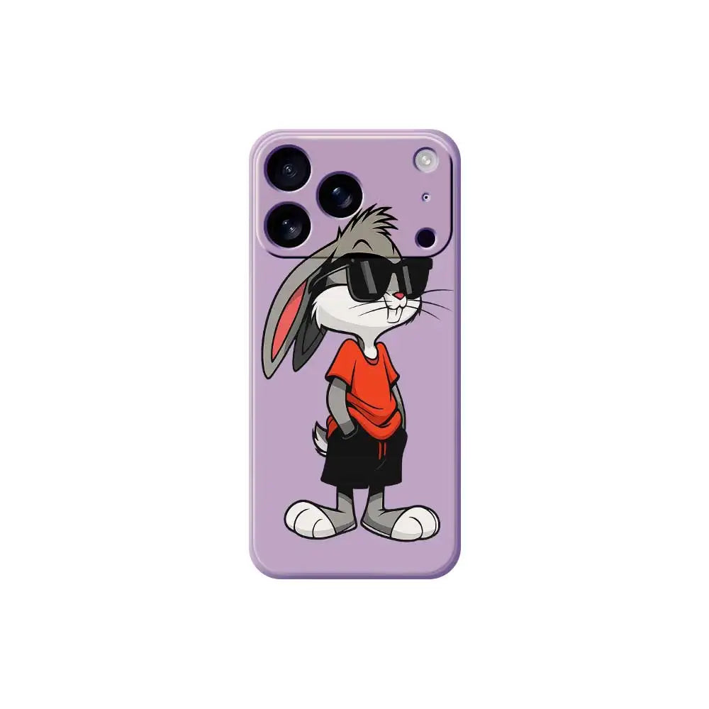 Cool Rabbit Phone Case For iPhone 17 Pro Max 17 Air 16 15 14 Plus 13 12 11 Pro Max XS Max XR 7 8 Plus 16E Silicone Soft Cover