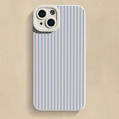 Pink Striped Painted Anti-Drop Phone Case For iPhone 11 12 13 14 15 16 17 Pro Max XS XR X 7 8 Plus 16E 17 Air Candy Bumper Cover