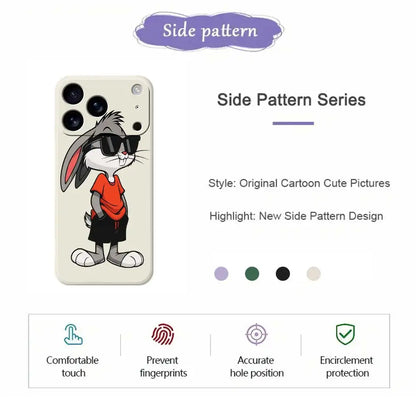 Cool Rabbit Phone Case For iPhone 17 Pro Max 17 Air 16 15 14 Plus 13 12 11 Pro Max XS Max XR 7 8 Plus 16E Silicone Soft Cover