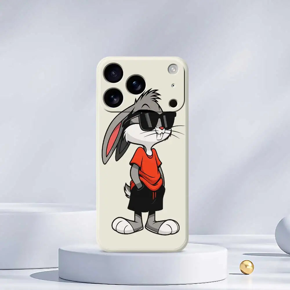 Cool Rabbit Phone Case For iPhone 17 Pro Max 17 Air 16 15 14 Plus 13 12 11 Pro Max XS Max XR 7 8 Plus 16E Silicone Soft Cover
